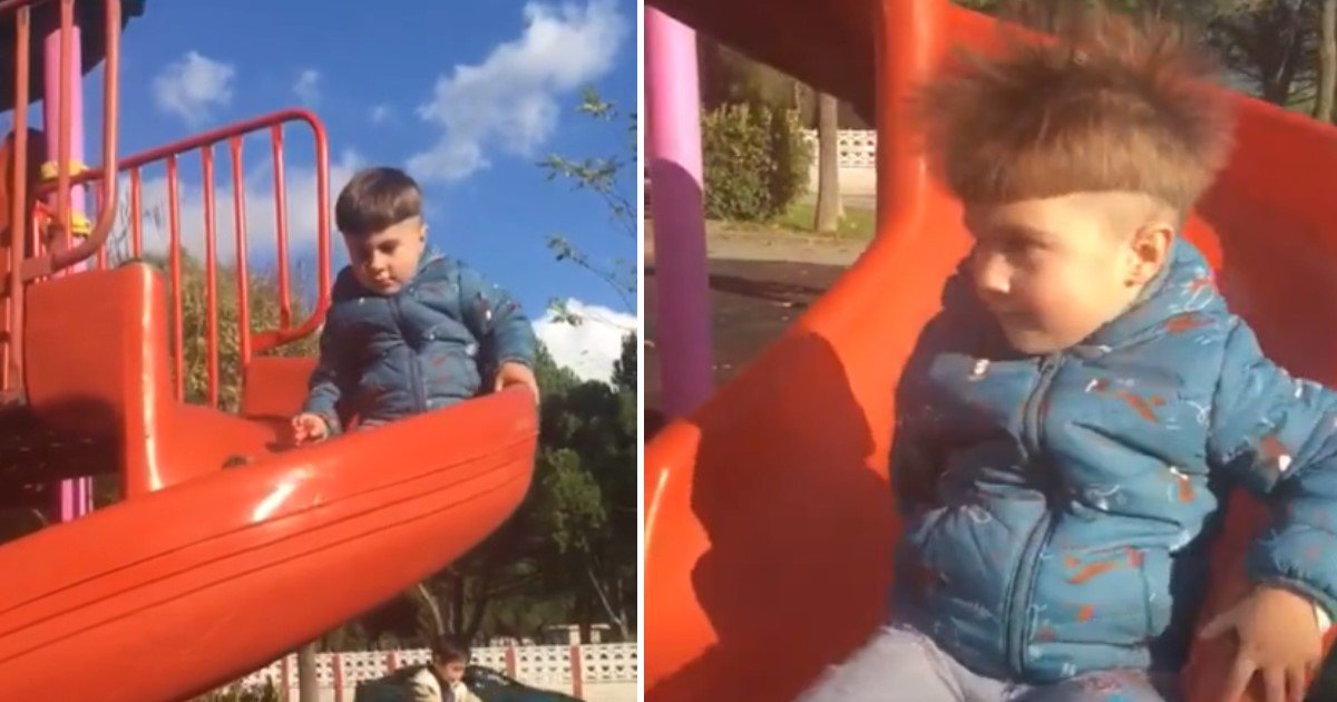 a 65.jpg?resize=412,232 - A Child's Hair 'Magically' Stood Up Straight As He Went Down The Slide
