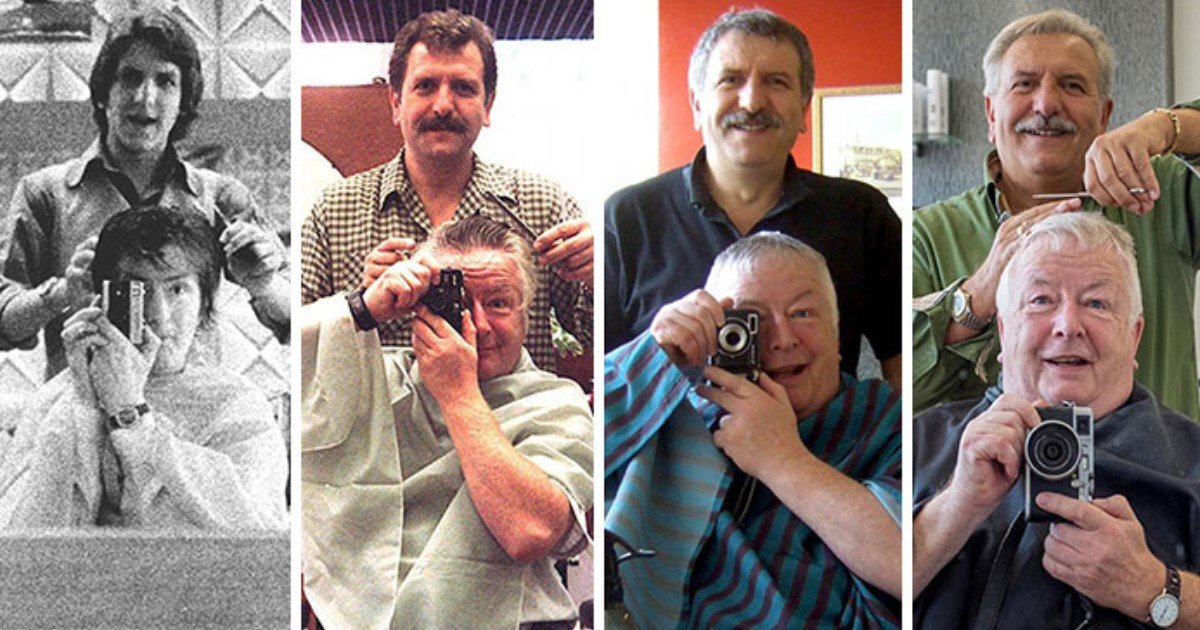a 90.jpg?resize=1200,630 - Depuis 40 ans, cet homme a pour tradition de faire un selfie avec son coiffeur