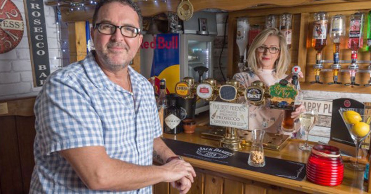 a woman built a pub in the back yard to stop her husband going to the local.jpg?resize=412,275 - To Stop Her Husband From Going To The Local Pub, A Woman Built One For Him In Their Backyard