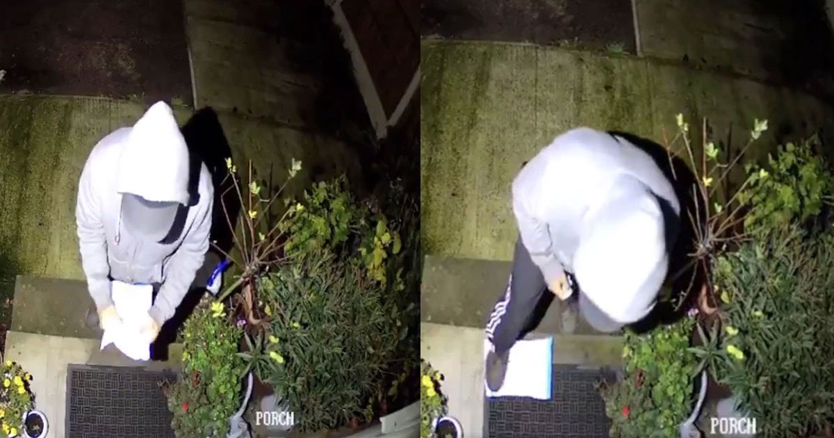 amazon courier guy captured repeatedly pressing customers parcel to make it fit through the letter box.jpg?resize=1200,630 - Amazon Delivery Man Stepped On Customer’s Parcel To Make It Fit Through The Letter Box