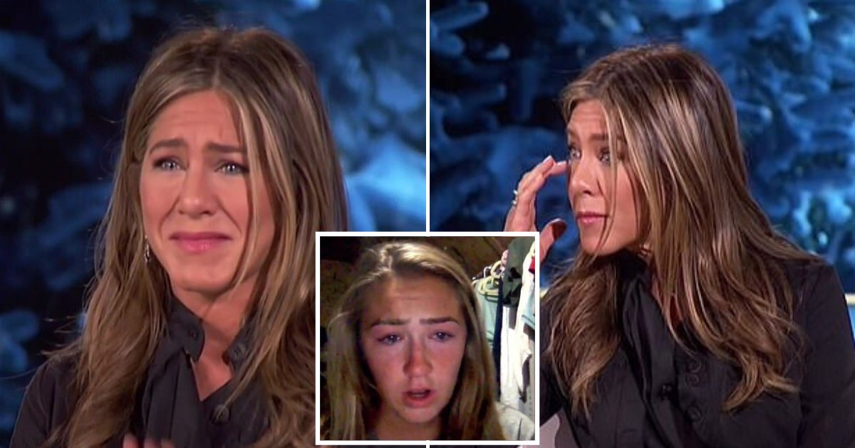 aniston6.png?resize=1200,630 - Jennifer Aniston Broke Down In Tears After Watching A Video Of A Girl Pleading Them To Help Their Unemployed Father