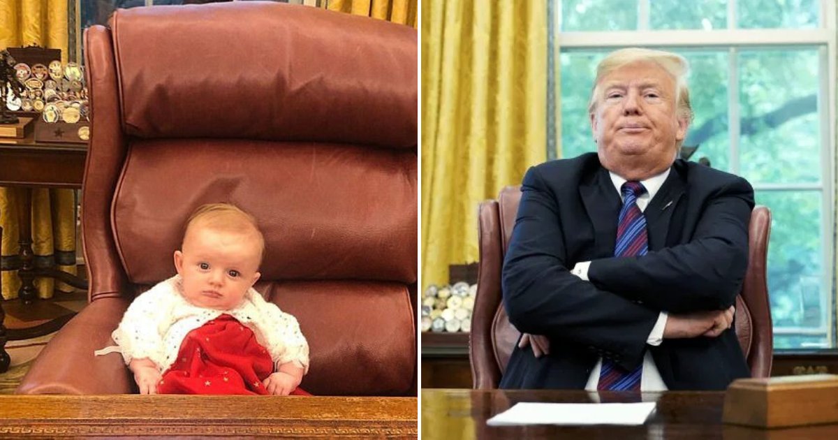 carolina5.png?resize=1200,630 - La dernière petite-fille du président Donald Trump a rendu visite à son grand-père dans le bureau ovale