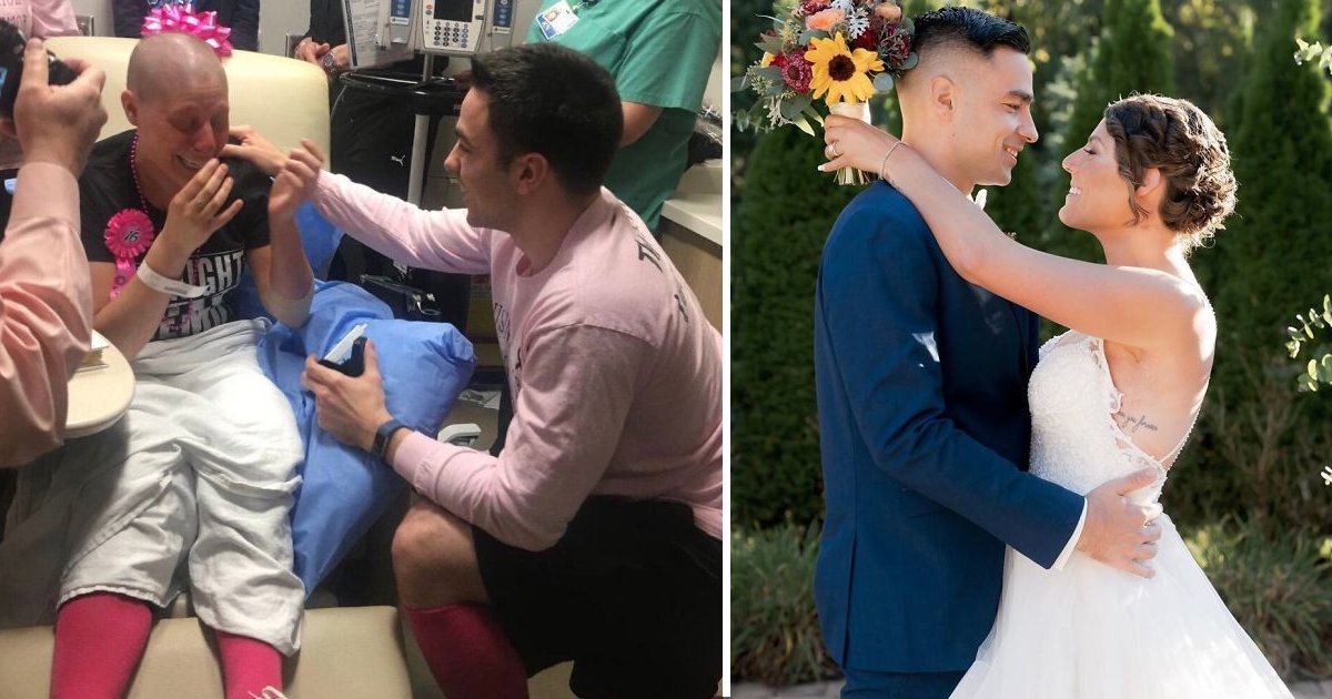 fasfsafasf.jpg?resize=412,232 - Loyal Boyfriend Who Stuck With Girlfriend during Breast Cancer Proposes on Her Last Day of Chemo