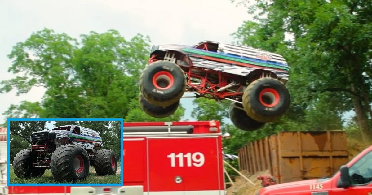 m3 1.jpg?resize=412,232 - A 10-Ton Truck Jumped Over A Fire Truck And Two Police Cars Successfully In A Stunt