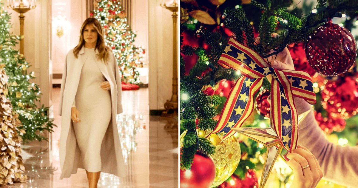 melania7.png?resize=412,275 - Melania Trump Unveiled 'Patriotic' Christmas Decor Inside The White House