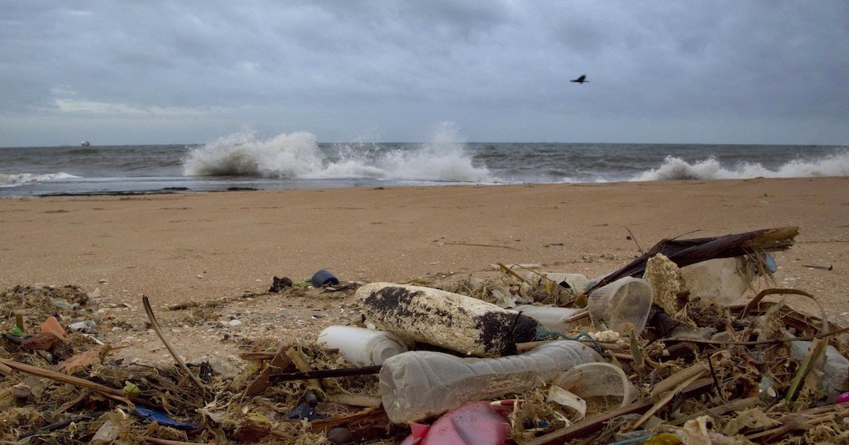 ocean plastique pollution.jpg?resize=1200,630 - Afrique du Sud : une vague de bouteilles en plastique s’échoue sur la plage