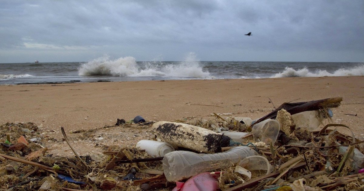 ocean plastique pollution.jpg?resize=412,232 - Afrique du Sud : une vague de bouteilles en plastique s’échoue sur la plage