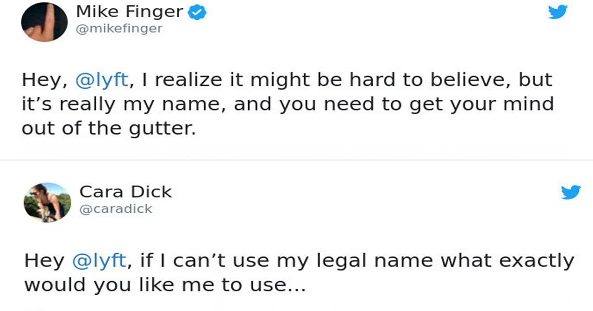 offensive real names.jpg?resize=412,275 - Lyft Asked People With Offensive Real Names To Change Their Names And Here Are Their Responses