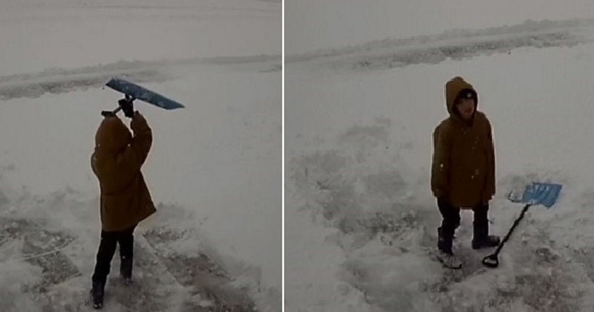 s3.jpg?resize=412,232 - A Boy Threw A Hilarious Mini-Tantrum After Volunteering To Shovel Snow