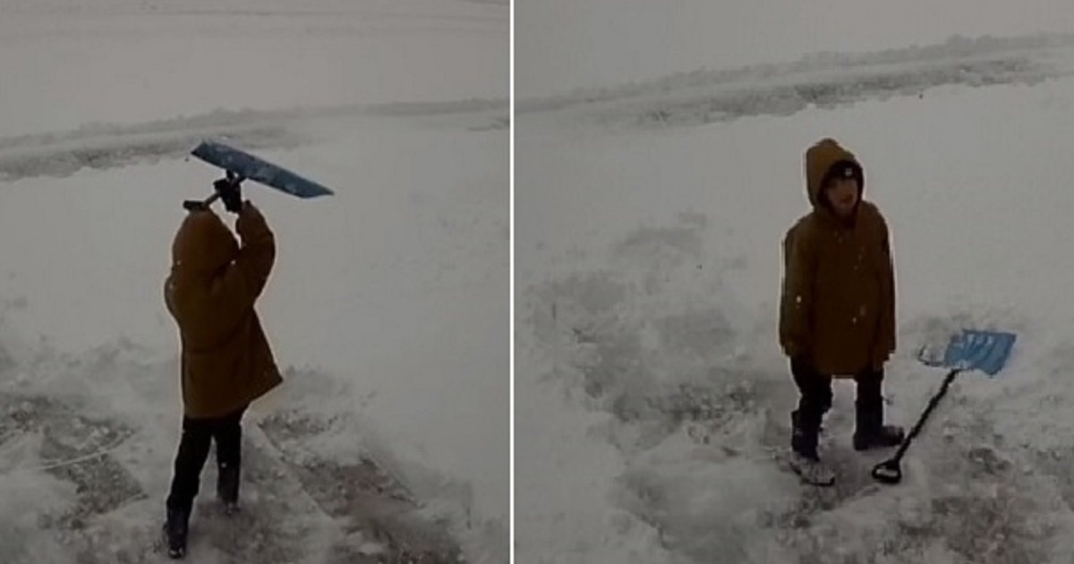 s3.jpg?resize=412,275 - A Boy Threw A Hilarious Mini-Tantrum After Volunteering To Shovel Snow