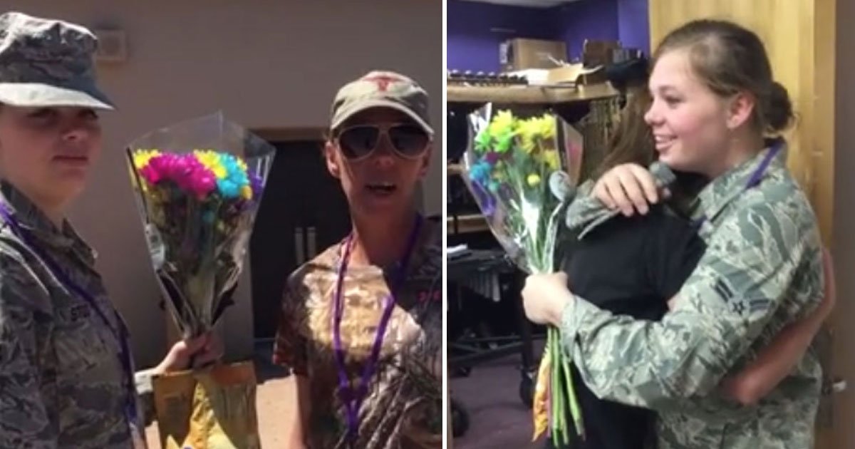soldier surprised sister.jpg?resize=412,275 - Soldier Sister Surprised Her Little Sister At Her School