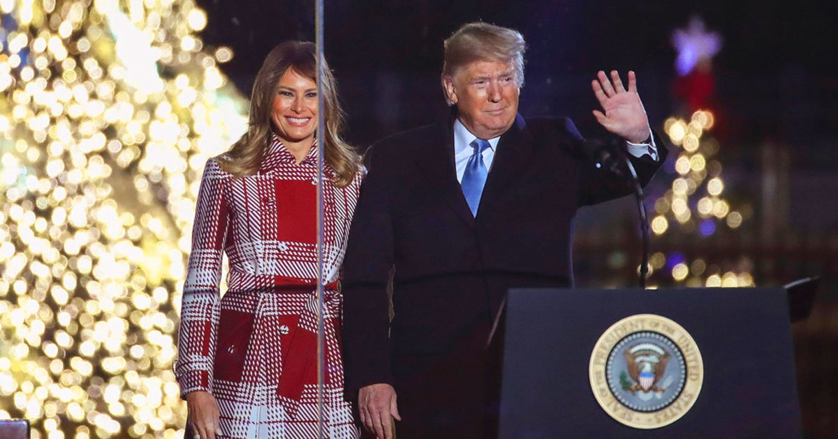 trump christmas tree lightning.jpg?resize=412,275 - President Donald Trump Delivered A Powerful Speech At The National Christmas Tree Lighting Ceremony