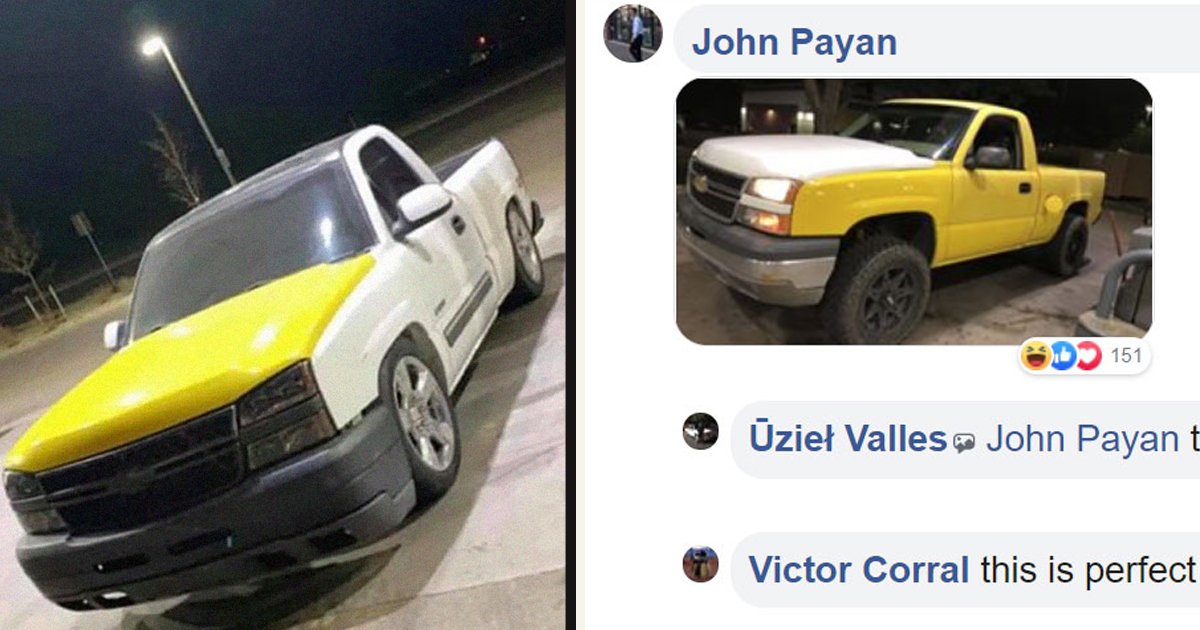 untitled 1 66.jpg?resize=412,275 - A Guy Found The Perfect Person To Trade His Yellow-Colored Truck Hood With