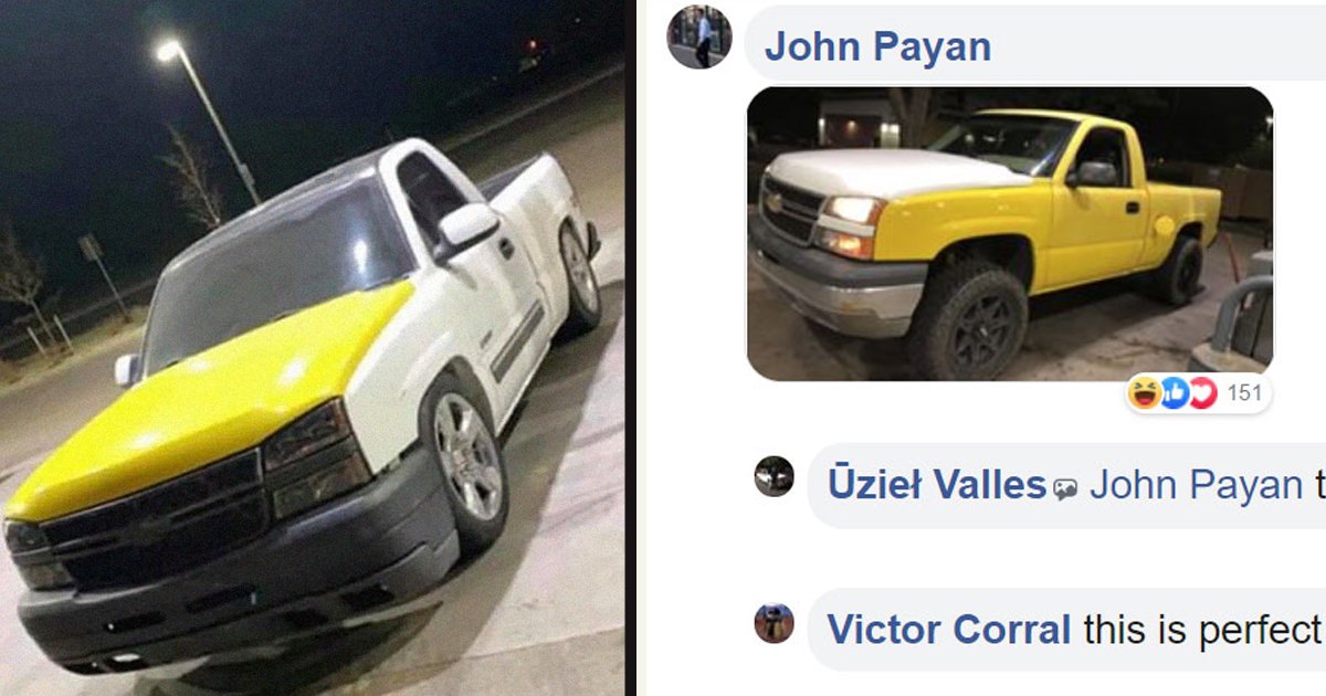 untitled 1 66.jpg?resize=412,232 - A Guy Found The Perfect Person To Trade His Yellow-Colored Truck Hood With