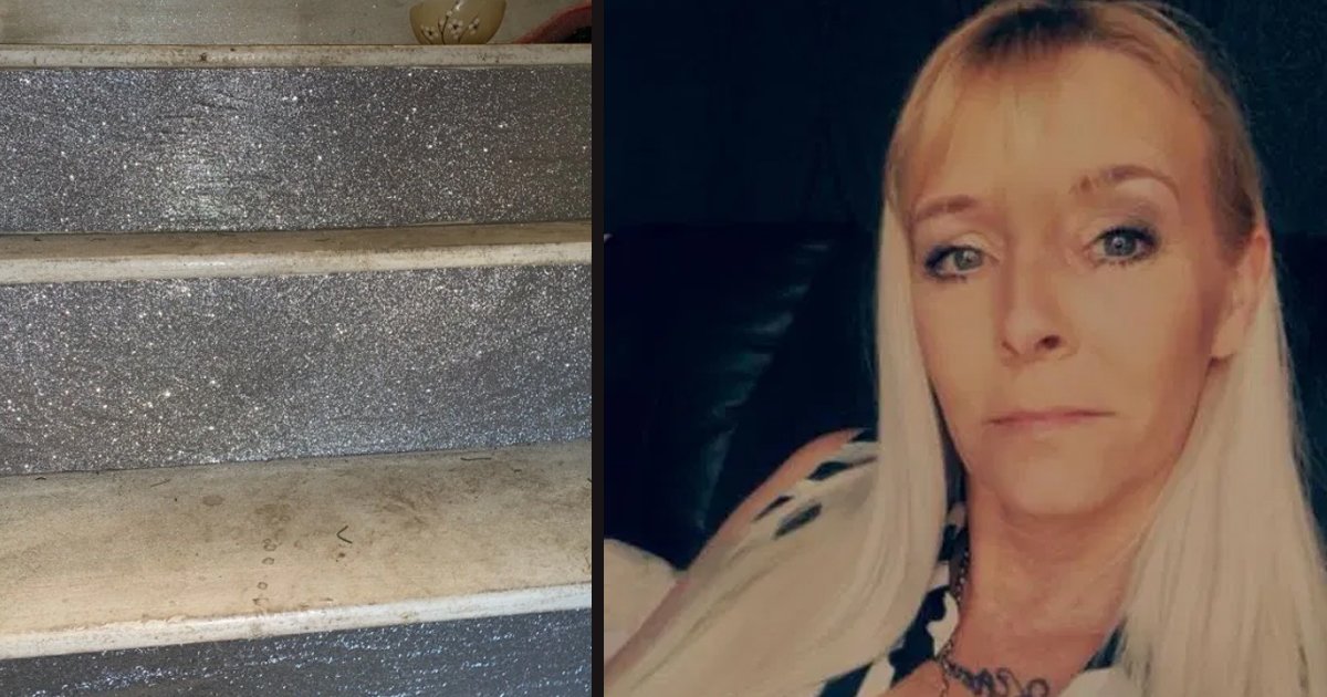 untitled 4 1.jpg?resize=1200,630 - Mom Created Stunning, Glittery Staircase By Using Wrapping Paper