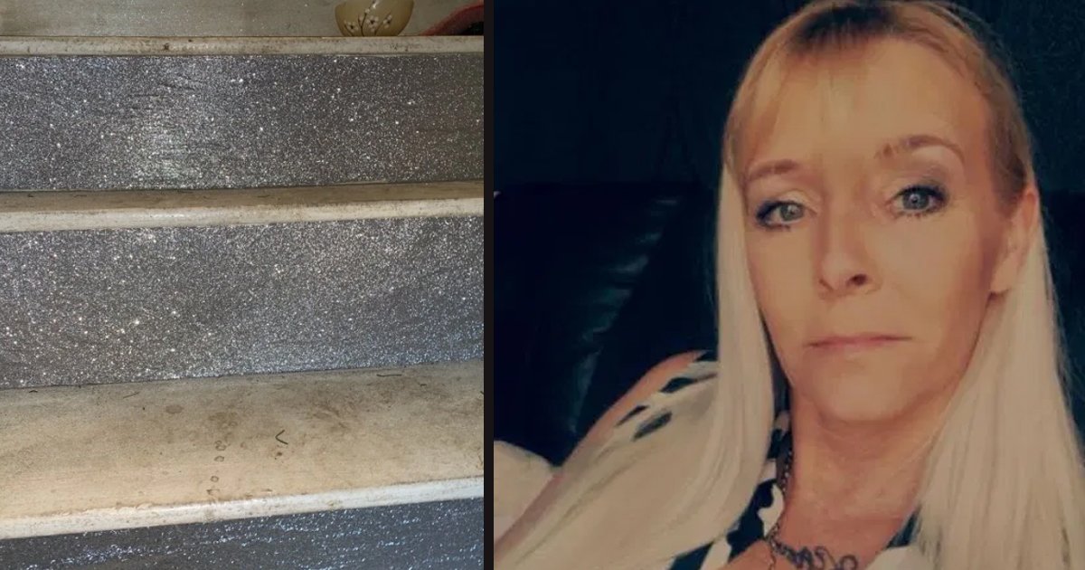 untitled 4 1.jpg?resize=412,275 - Mom Created Stunning, Glittery Staircase By Using Wrapping Paper
