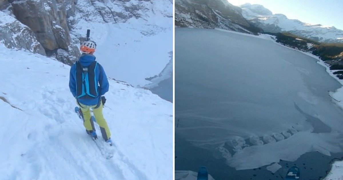 3 85.jpg?resize=1200,630 - Thrill-Seeker Jumped From 5,177 Feet On To A Frozen Lake In Switzerland