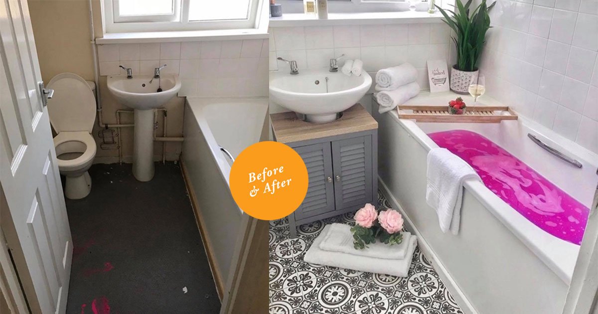 a mother transformed her bathroom into a stunning sanctuary for 95.jpg?resize=412,275 - A Mother Transformed Her Bathroom Into A Stunning Sanctuary For $125