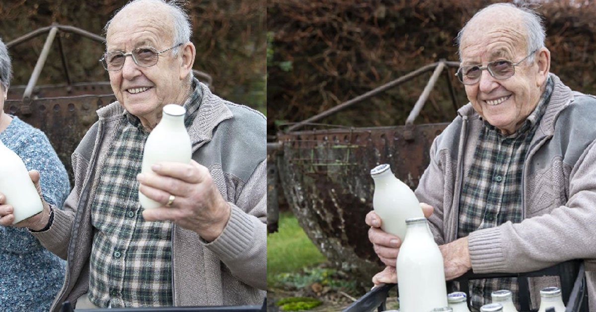 an 85 year old man has been delivering milk to customers in holcot for 70 years.jpg?resize=412,232 - An 85-Year-Old Man Delivered Milk To Customers For 70 Years