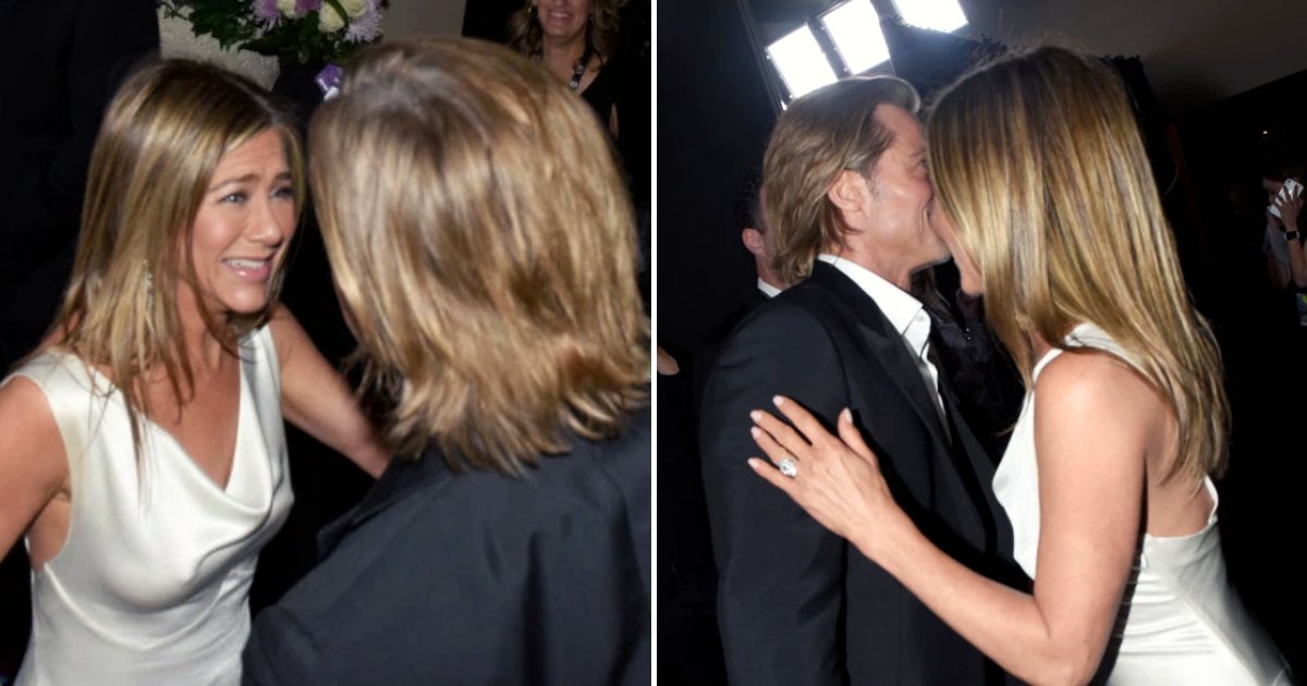 brad7.png?resize=412,275 - Brad Pitt And Jennifer Aniston Reunited Backstage After He Joked About Wife Troubles
