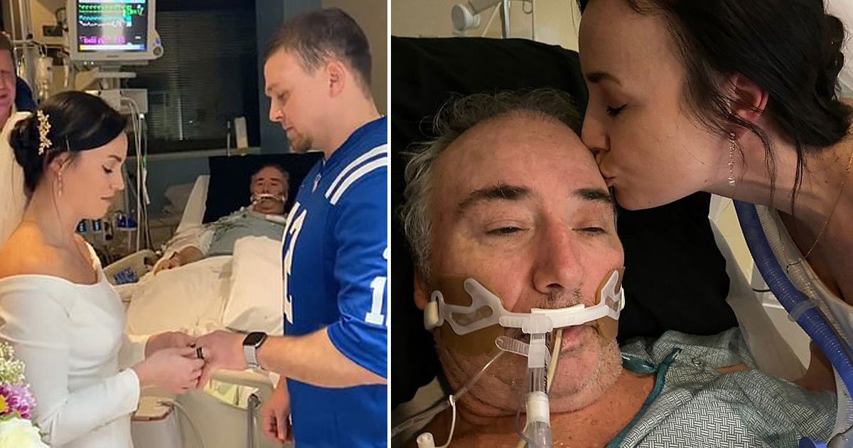 couple married icu.jpg?resize=412,275 - Couple Tied The Knot In The ICU So The Bride’s Father Could ‘See His Baby Girl Get Married’