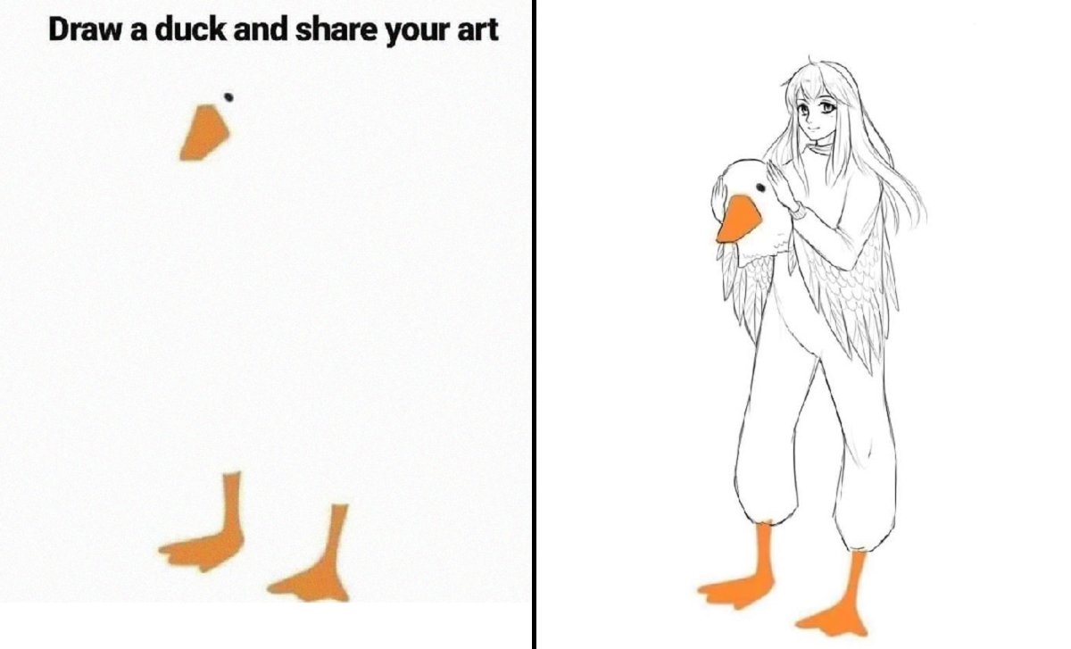 duck.png?resize=1200,630 - People Came Up With Incredible Drawings From One "Draw A Duck" Template