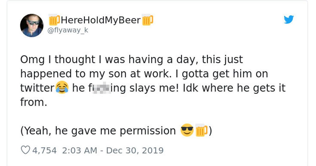 hilarious work story.jpg?resize=412,275 - Father Shared His Son’s Hilarious Work Story On Twitter That Had Everyone In Fits
