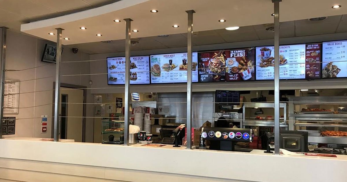 kfc installed wire fence.jpg?resize=412,275 - KFC Installed Metal Barriers To Protect Staff From Customers