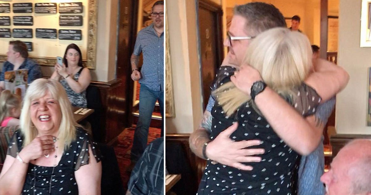 mother son reunion.jpg?resize=412,275 - Son Surprised His Mother On Her 60th Birthday And Her Reaction Is Precious