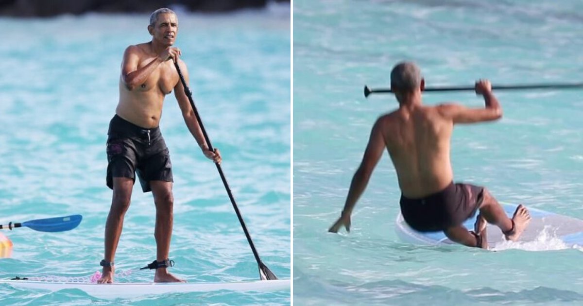 obama7.png?resize=1200,630 - Former President Barack Obama Was Photographed Paddle Boarding In The Pacific Ocean