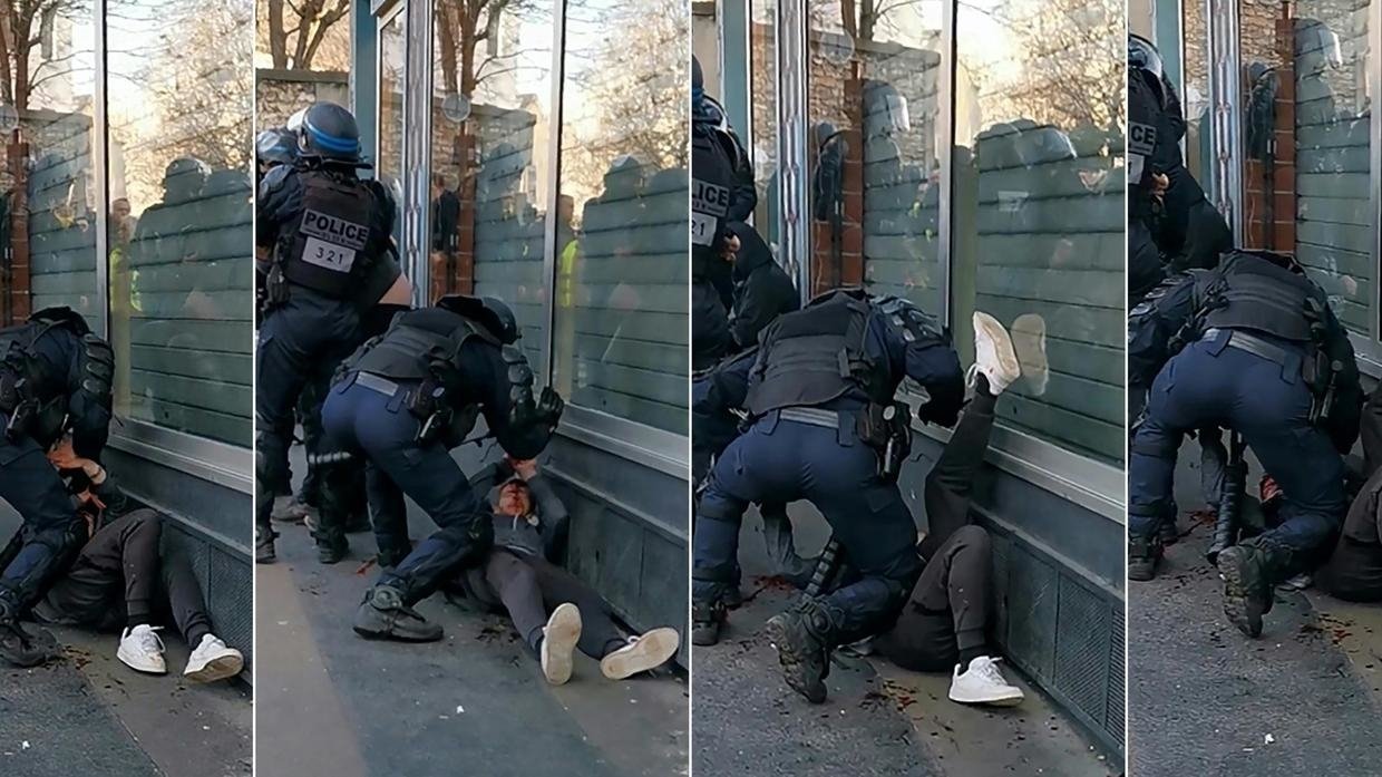 police.jpeg?resize=412,275 - Violence: Un manifestant à terre a été frappé par un policier qui a ensuite porté plainte contre lui