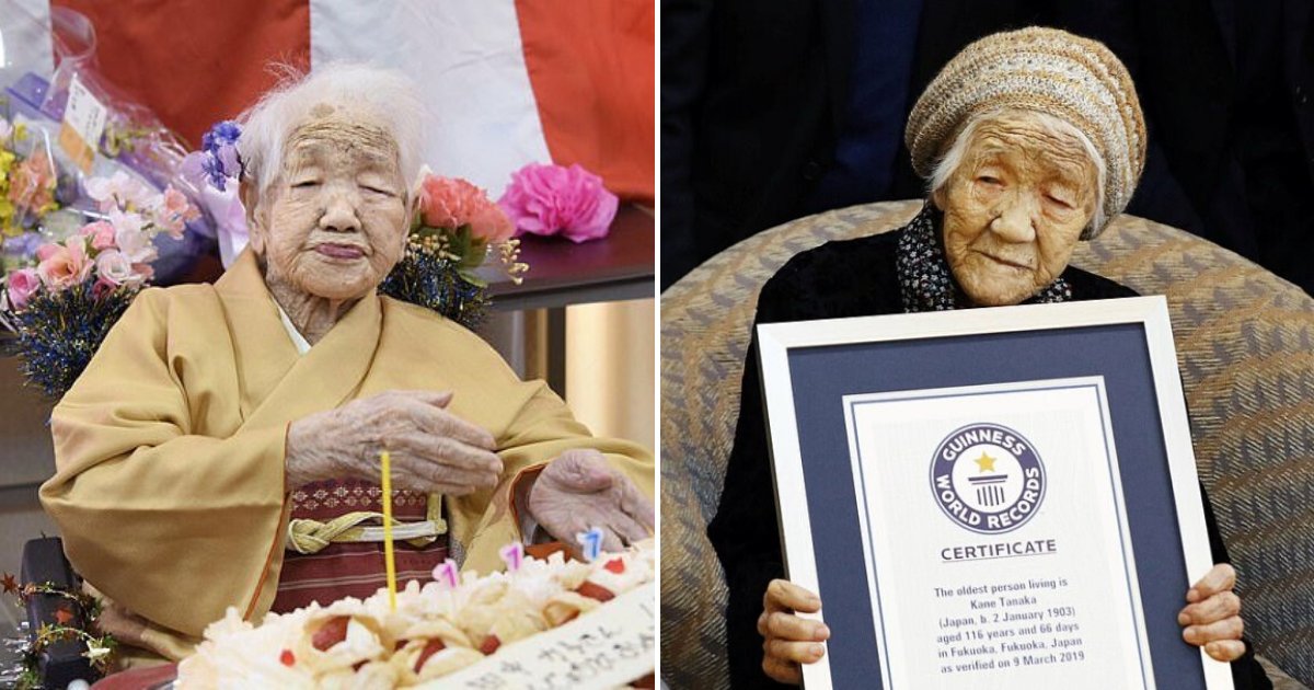 tanaka5.png?resize=1200,630 - La plus vieille femme du monde a dégusté une part de gâteau pour son anniversaire
