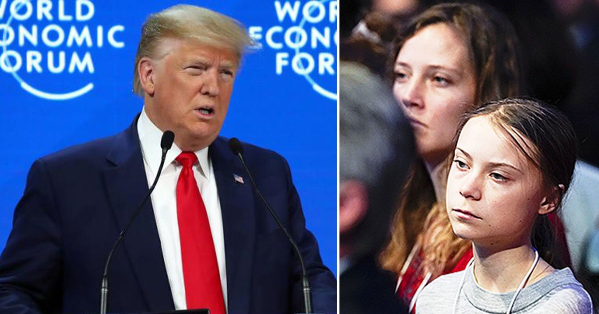 trump greta world economic forum.jpg?resize=412,232 - Donald Trump et Greta Thunberg : Des discours opposés au Forum économique mondial
