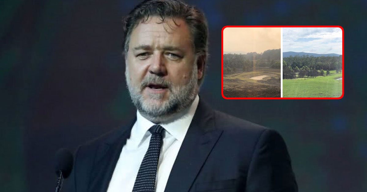 untitled 1 100.jpg?resize=1200,630 - Australie: Russell Crowe a partagé des photos de chez lui "avant et après" que les pluies transforment le paysage