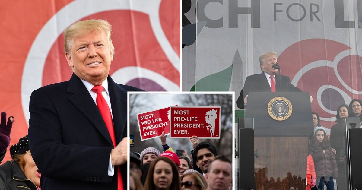 untitled design 53 2.png?resize=1200,630 - Trump Becomes The First President Ever To Attend Anti-Abortion March For Life