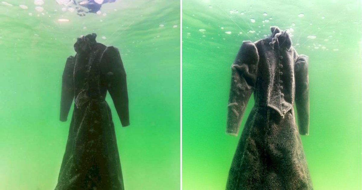 1 227.jpg?resize=412,232 - Un Vestido De Novia Negro Fue Dejado En El Mar Por 2 Años Y Se Convirtó En Una Obra Maestra