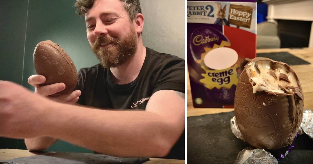 1 289.jpg?resize=1200,630 - This Genius Created A Gigantic Crème Egg Using 32 Regular Eggs