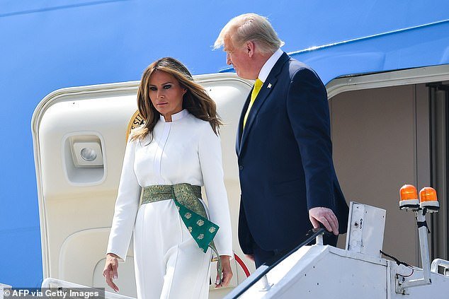 Melania Trump arrives in India with President Trump for a two-day state visit