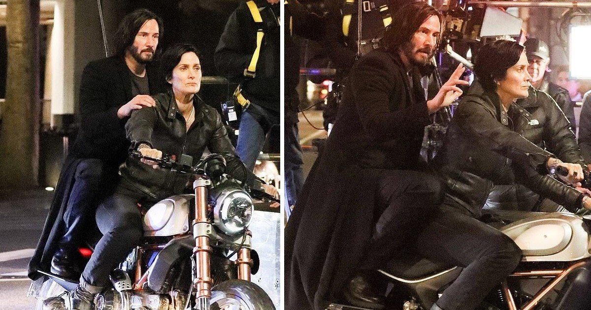 3 129.jpg?resize=412,275 - Keanu Reeves And Carrie-Anne Moss Spotted As The Duo Rode Through San Francisco For The Matrix 4 Shoot