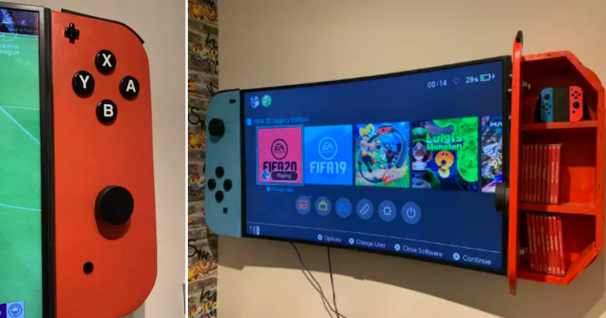 3 4.png?resize=1200,630 - Dad Created A Massive Nintendo Switch Television For His Son's Bedroom