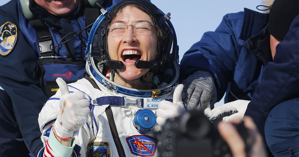 astronaut christina koch returned to earth after record breaking 328 days in space.jpg?resize=1200,630 - Astronaut Christina Koch Returned To Earth After Record-Breaking 328 Days In Space