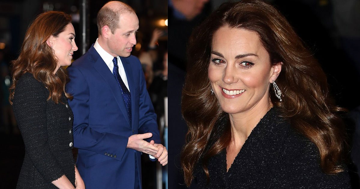 kate middleton donned the queens glittering diamond chandelier earrings for her west end date night with william.jpg?resize=1200,630 - Kate Middleton Donned The Queen’s Diamond Chandelier Earrings For Her Date Night With William
