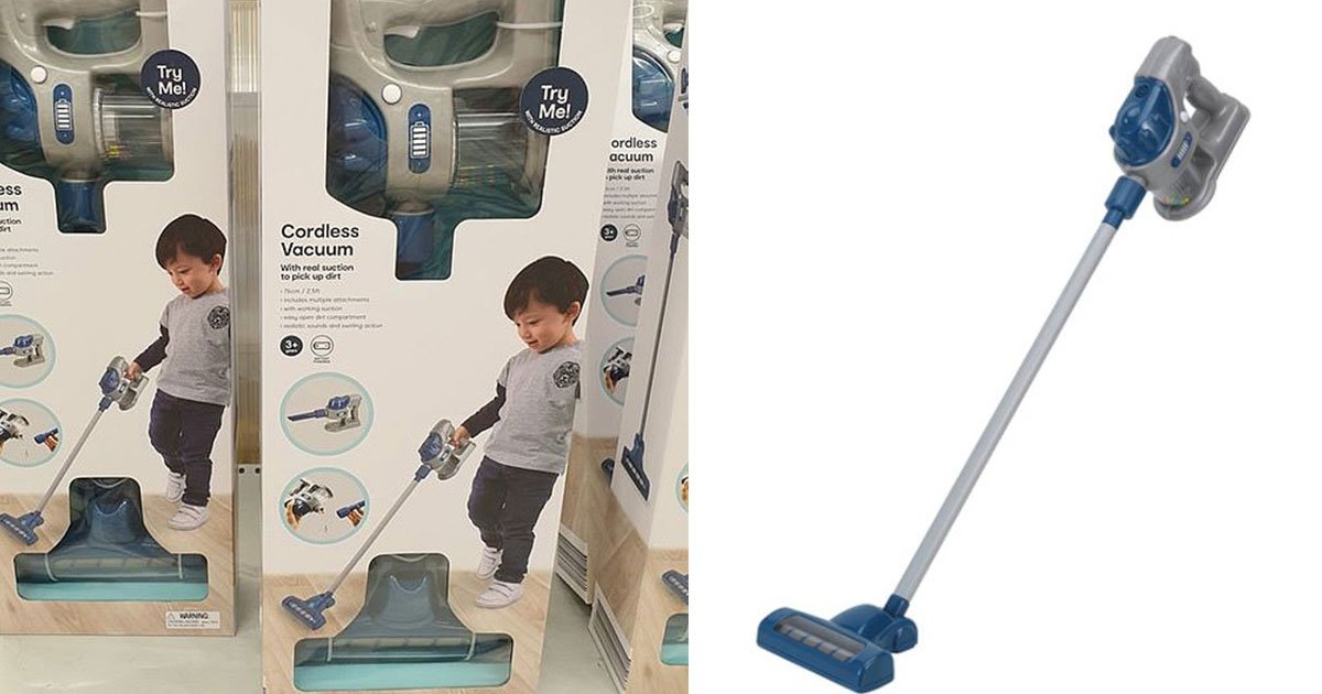 kmart has released a toy vacuum cleaner for kids that can actually pick up dirt around the house.jpg?resize=1200,630 - A Toy Vacuum Cleaner With Real Suction For Kids So They Could Actually Help Clean The House
