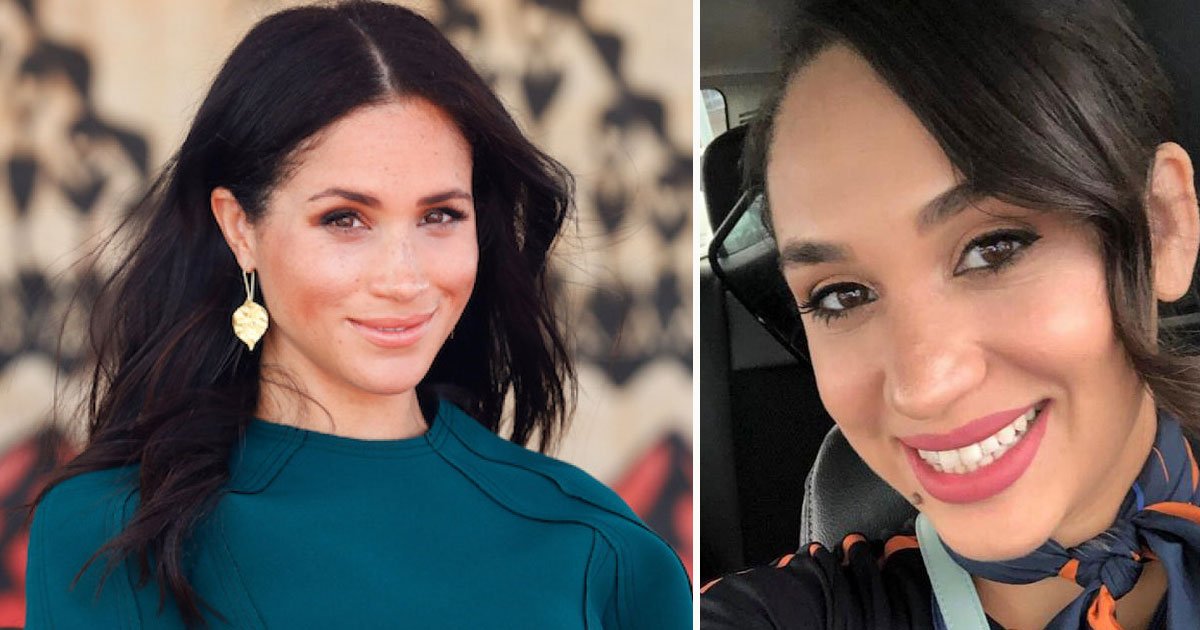 meghan lookalike air hostess.jpg?resize=1200,630 - Meghan Markle’s Air Hostess Lookalike Has Often Been Asked "Why Is She Working On A Plane?"