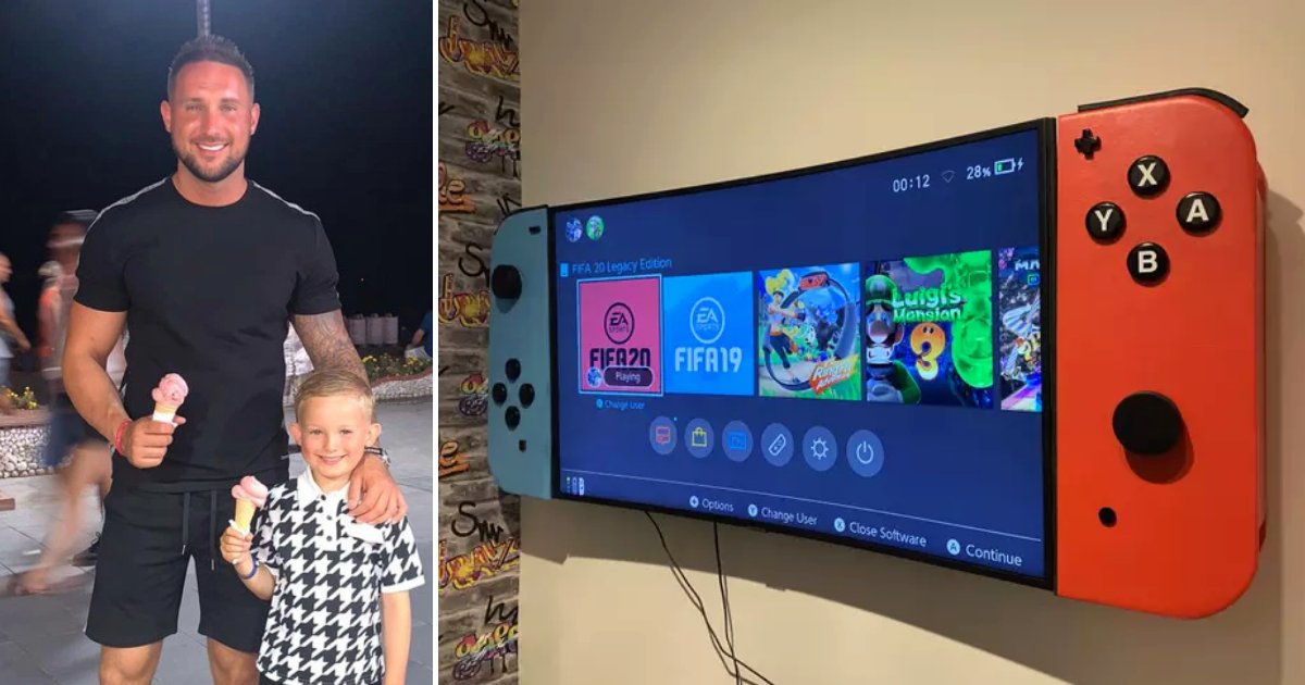 nintendo6.png?resize=412,232 - Creative Dad Built A Gigantic Nintendo Switch To Surprise His 7-Year-Old Son