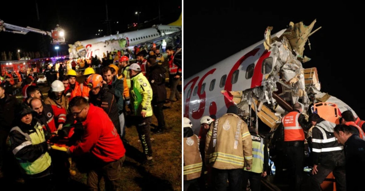 plane6.png?resize=412,275 - Un avion a plongé de 40 mètres au bout d'une piste et s'est brisé en trois parties