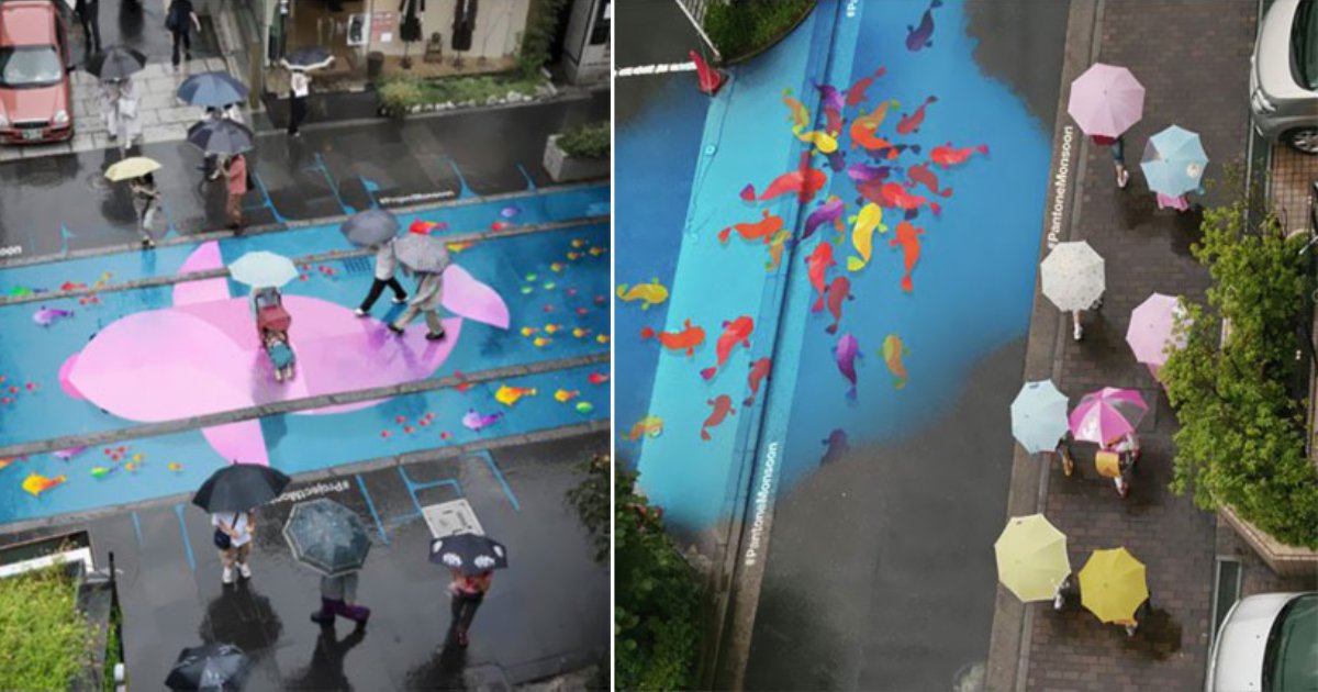 rain appear.png?resize=412,275 - Beautiful Colorful Murals Appear On Roads Only On Rainy Days