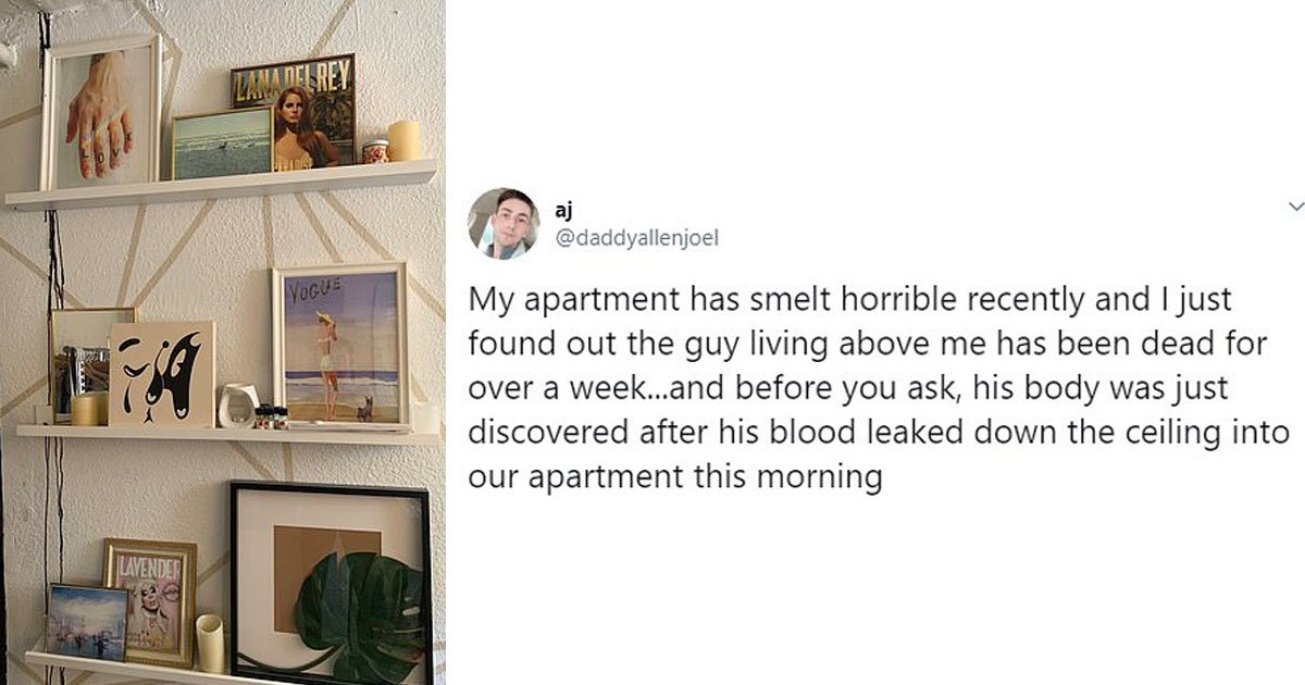 tenants neighbour body smell drip like stains.jpg?resize=412,275 - Tenants Found Body Of Their Neighbor After A 'Horrible Smell' And Drip-like Stains On Their Wall