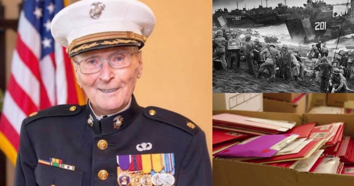thumbbb 2.jpg?resize=412,275 - This 104-Year-Old WWII Marine Corps Veteran Gets 200,000 Valentine's Day Cards From All Over The World