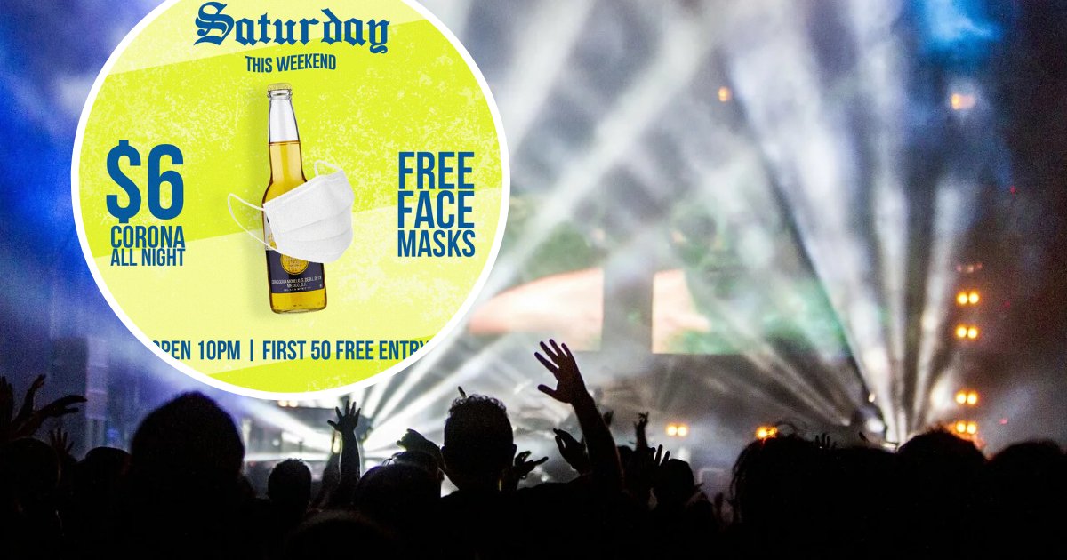 untitled design 24.png?resize=412,275 - Bar Slammed For Hosting Coronavirus-Themed Party With The Promise Of Free Face Masks